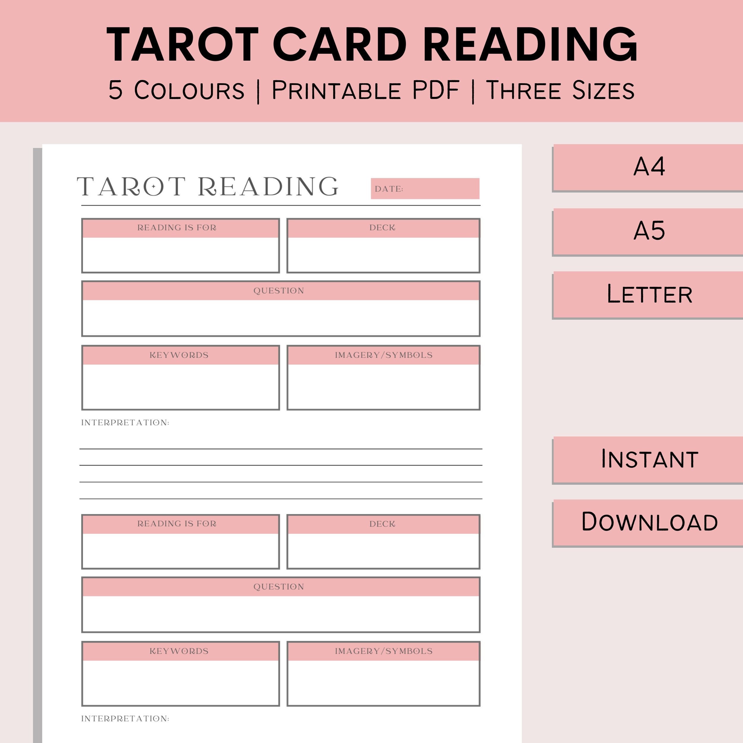 Tarot Journal Printable | Card Reading Template | Tarot Daily Diary | Witchy Journal | Grimoire ...