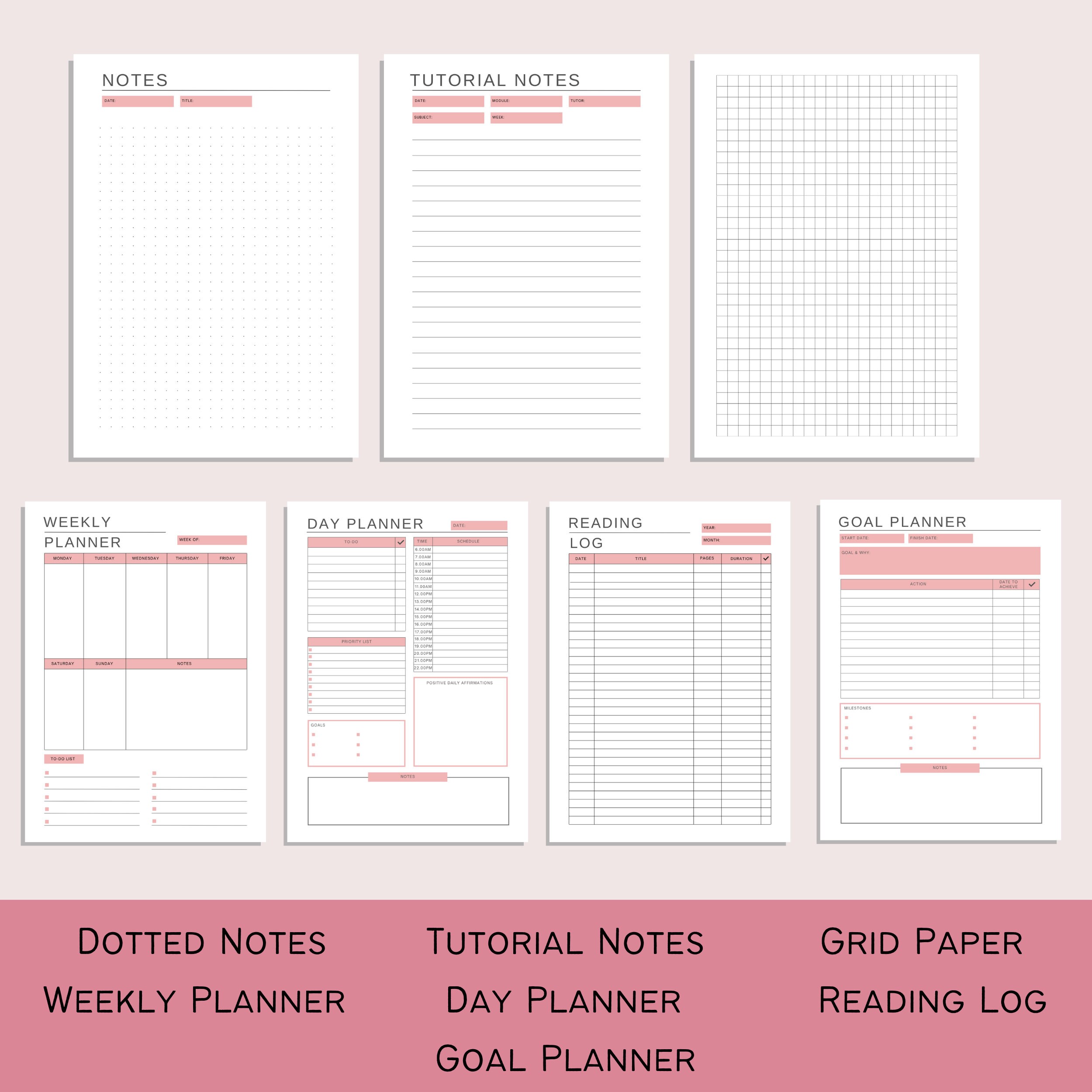 Student Planner Pack, Printable Study Plan, University Student ...
