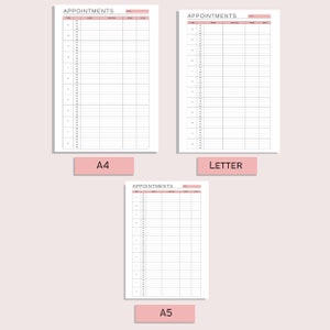 15 Minute Interval Appointment Book Printable Appointment Tracker Daily Schedule Business Resources Printable PDF A4 A5 Letter image 4