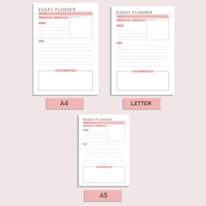 Planificateur d’essais | | de plan collégial imprimable | de préparation à la dissertation universitaire | de planification des examens des étudiants Modèle de travail scolaire | | PDF | A4 | A5 Lettre image 4