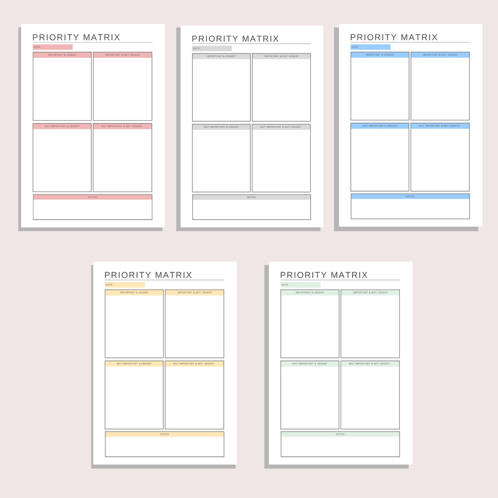 Priority Matrix Printable | Daily Task Planner | Eisenhower Matrix ...