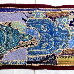 Vintage Indian patchwork tapestry ,Wall hanging tapestry,  handmade Indian tapestries , handmade carpet , wall hanging , wall art