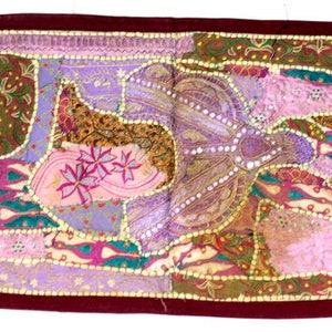 Vintage Indian patchwork tapestry ,Wall hanging tapestry,  handmade Indian tapestries , handmade carpet , wall hanging , wall art
