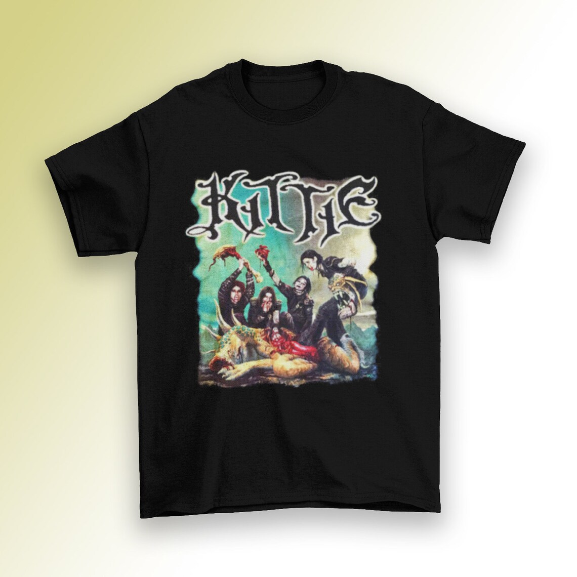 Kittie Band Shirt Short Sleeve Black Cotton Funny Vintage Etsy