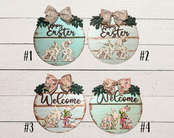 Accroche-porte en forme de lapin de Pâques : enseigne des Fêtes de printemps