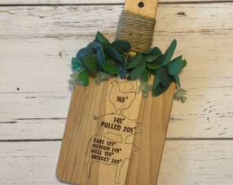 Tabla de temperaturas de cocción grabada con láser: Letrero decorativo para la cocina