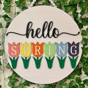 Welcome Spring Door Hanger, Welcome Spring Sign, Spring Decor, Spring Door Hanger, Hello Spring, Hello Spring Sign