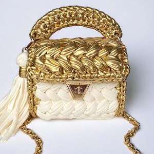 Hand Woven Bag/Handmade Bag/Crochet Bag/Knitted Bag/Hand Knitted Bag/Luxury Bag/Womens Bag/Designer Bag/Black Bag/Shoulder Bag/Metallic Bag