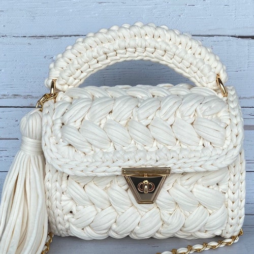 Crochet Shoulder Bag Knitted Luxury Bag Hand Woven Bag - Etsy