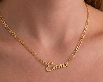 14k Gold Name Necklace, Custom Name Necklace, Custom Nameplate Jewelry, Mama Necklace, Personalized Gifts for Her, Mothers Day Gifts for Mom