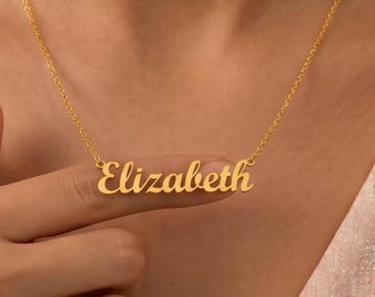 14K Gold Name Necklace, Custom Gold Necklace, Personalized Necklace,Personalized Jewelry, Gift for Mom, Gift For Her, Necklace for Her