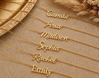 14K Gold Name Necklace, Custom Gold Necklace, Personalized Jewelry, Personalized Necklace, Gift for Mom, Gift For Her, Necklace for Her