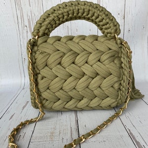 Hand Woven Bag/Handmade Bag/Crochet Bag/Knitted Bag/Hand Knitted Bag/Luxury Bag/Womens Bag/Designer Bag/Black Bag/Shoulder Bag image 5