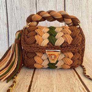 Multi Farbe Tasche/Hand gewebte Tasche/Handgefertigte Tasche/Häkeltasche/Luxus Häkeltasche/Luxus Tasche/Frauen Tasche/Designer Tasche/Capri Tasche/Umhängetasche