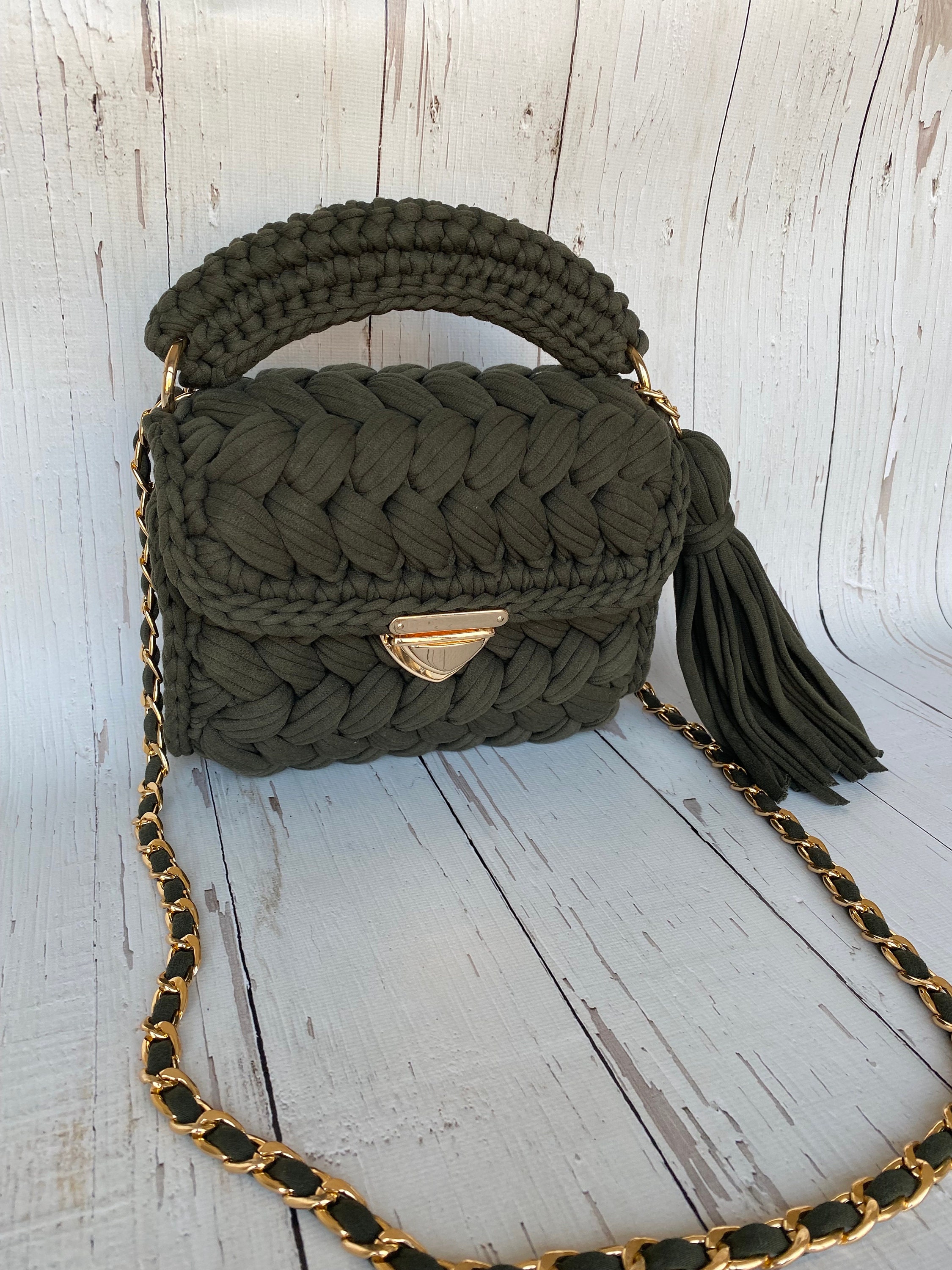 Hand Woven Bag/handmade Bag/crochet Bag/knitted Bag/hand Knitted Bag/luxury  Bag/womens Bag/designer Bag/black Bag/shoulder Bag 