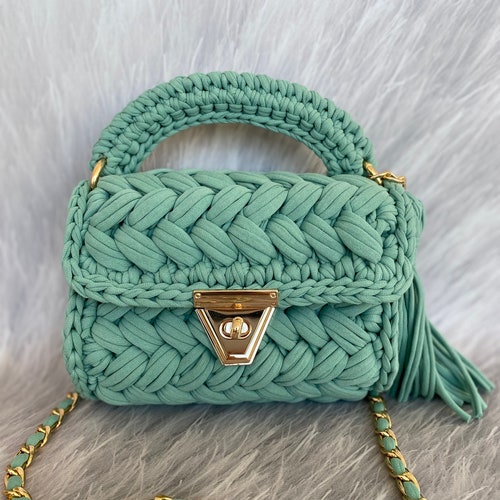 Crochet Shoulder Bag Knitted Luxury Bag Hand Woven Bag - Etsy