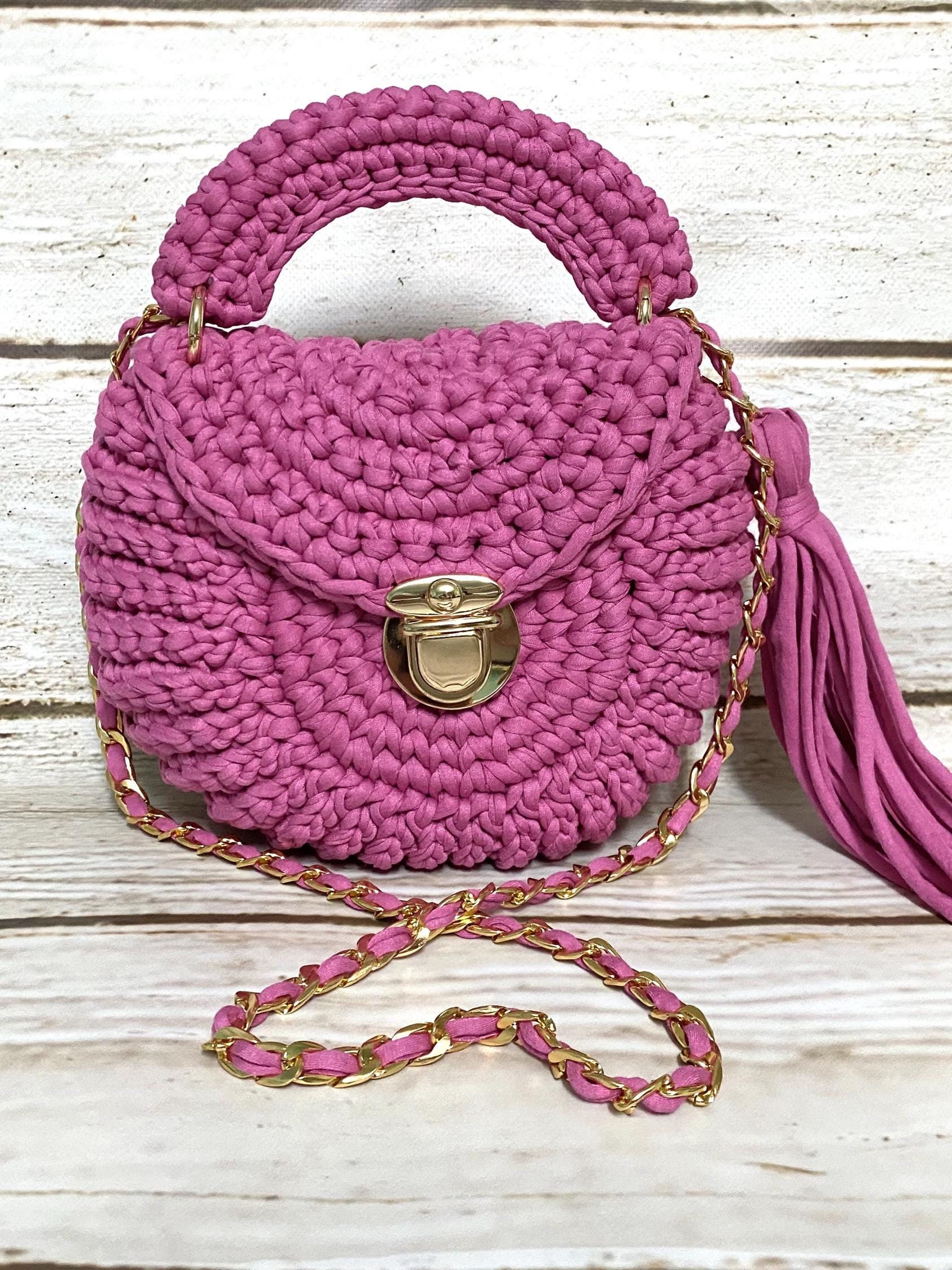 バッグ Diemm handmade wool bag-pink 24aw Emma Leather Crossbody Bag - Hot Pink | Artisan Handmade