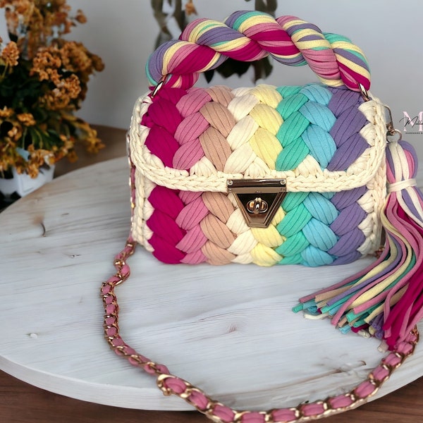 Handmade bag/Crochet Bag/Luxury Bag/Hand woven bag/Bag/Hand Knitted Bag/Knitted Bag/Women's Bag/Shoulder bag/Designer Bag