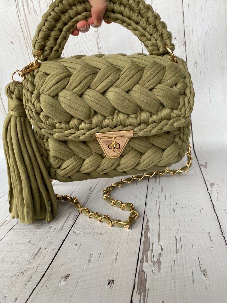 Hand Woven Bag/Handmade Bag/Crochet Bag/Knitted Bag/Hand Knitted Bag/Luxury Bag/Womens Bag/Designer Bag/Black Bag/Shoulder Bag image 4