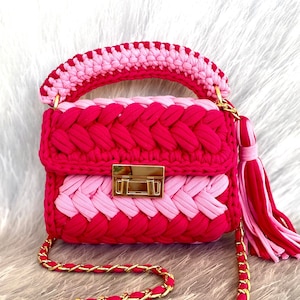 Multi Color Bag/Crochet bag/Hand woven bag/handmade bag/colorful bag/knitted  Bag/designer Bag/Luxury Bag/Shoulder Bag/Women&#39;s Bag