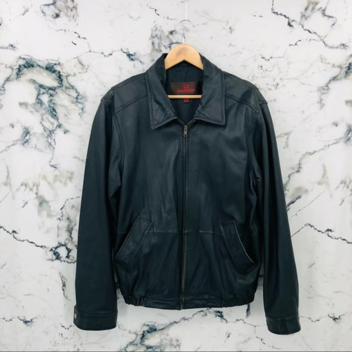 Danier Genuine Leather Mens Motorcycle Jacket Black Etsy