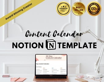 Notion Template for 30-day Content Calendar for influencers, instagram, facebook, tiktok | Aesthetic, Minimalist, Niche | Easy to use