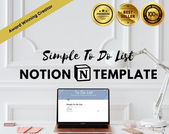 Notion Template for To Do List, Prioritize, Procrastination, Organization, Tasks | Aesthetic, Minimalist, Niche | Easy to use