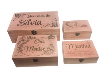 Caja de madera personalizada. Caja de regalo. Regalo personalizado.