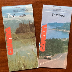 Landkarten von Kanada und Quebec 1979