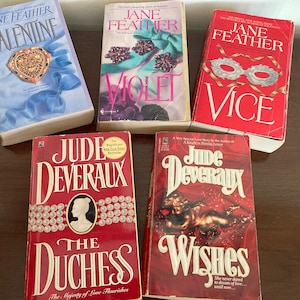 Vintage Romance Paperbacks by Jane Feather and Jude Deveraux