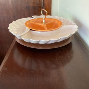 Mid-Century Modern Lane and Company California Pottery Lazy Susan Relish, Crudités , Appetizer Server