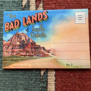 Vintage Badlands South Dakota Postkarte Folio - 1934 Ansichten