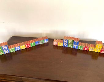 Vintage Stacking Alphabet Blocks 1 1/4” cubes