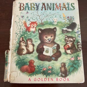 Baby Animals de Garth Williams, 1952 Golden Board Book do Iconic Illustrator