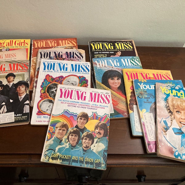 Rare covers, Beatles, The Carpenters, Marlo Thomas and More, Calling All Girls and Young Miss Magazines from 1966-1973