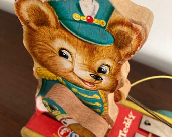 Fisher Price #635 Tiny Teddy 1962-1966 Vintage Pull Toy - Etsy