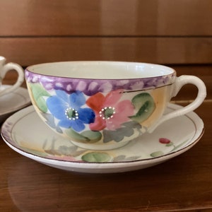 Vintage Teetassen mit Untertassen aus Japan