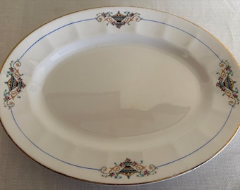 Piatto da portata Homer Laughlin 11,5" x 8,75", motivo a fiori e urna