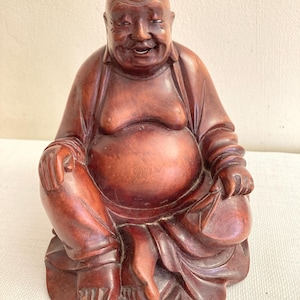 Hand Carved Laughing Buddha, Purchased in Bali, 1960s