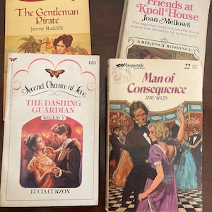 Four Vintage Regency Paperbacks 1970s-1980s