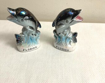 MCMDolphin Salt and Pepper Shakers, Florida Souvenir, Made in Japan