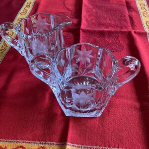 Heavy Glass/Crystal Vintage/Antique Sugar and Creamer Set, 1920s