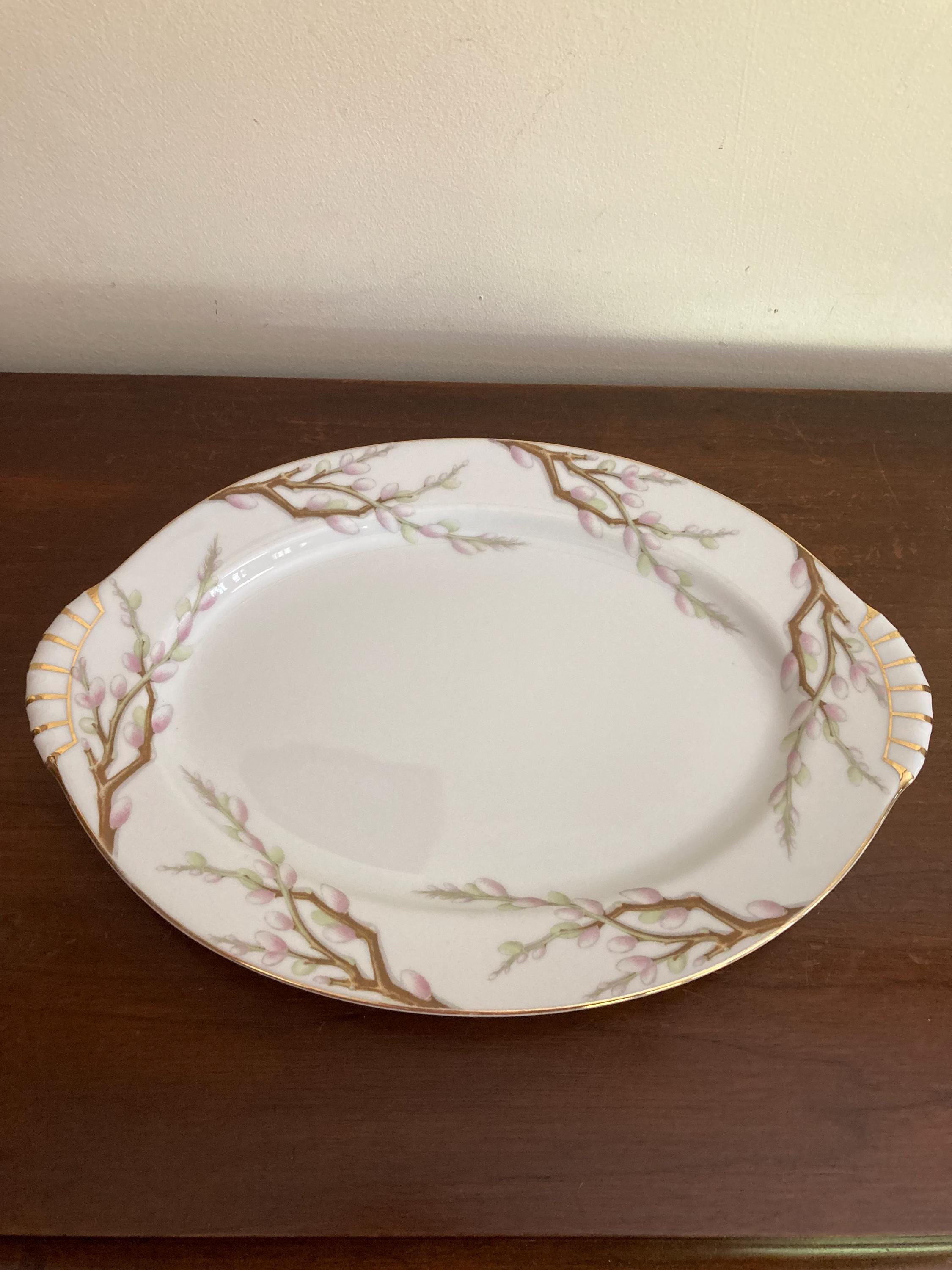 Vintage Kent China Spring Willow Platter: Gold Trim, Made in Japan