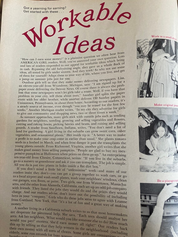 1970 American Girl Magazine - Etsy