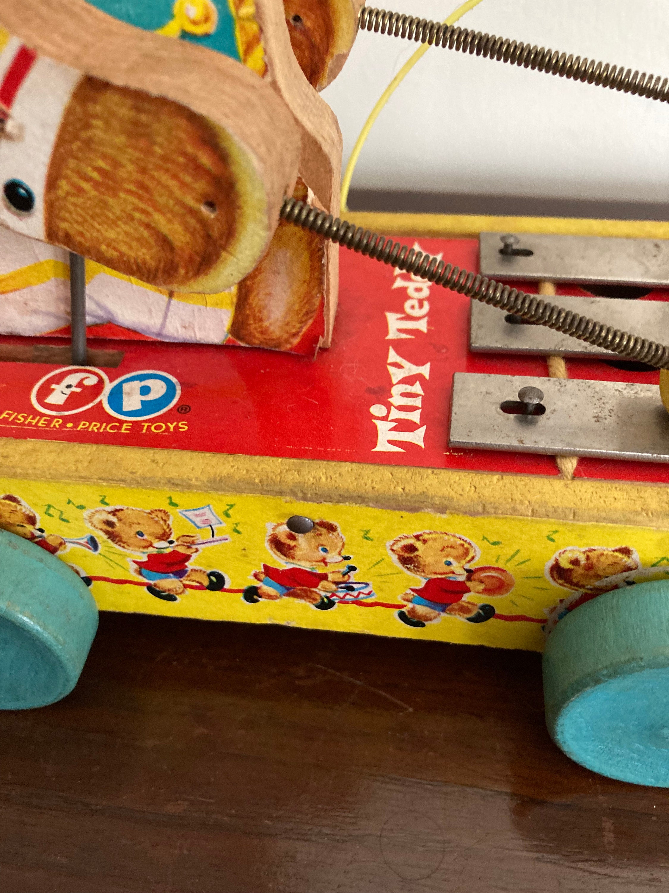 Fisher Price #635 Tiny Teddy 1962-1966 Vintage Pull Toy - Etsy
