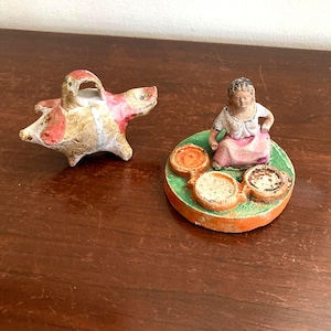 Vintage Mexican Pottery, Whistle Pig and Tortilla Maker in Tlaquepaque Style