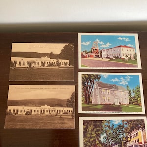 Cartes postales en lin des années 40 du Massachusetts