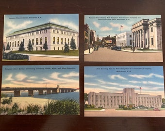 Vintage Linen Postcards from 1950s New Hampshire