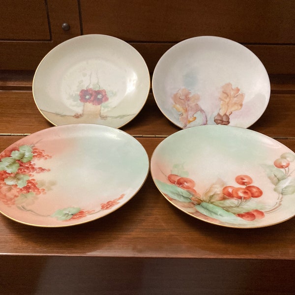 Vintage “Porzellanfabrik Thomas” 6” plates hand painted, signed by the artist