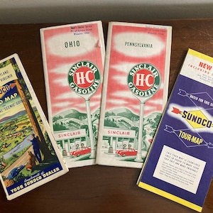Vintage kaarten uit de jaren 1949-1950, Sinclair en Sunoco